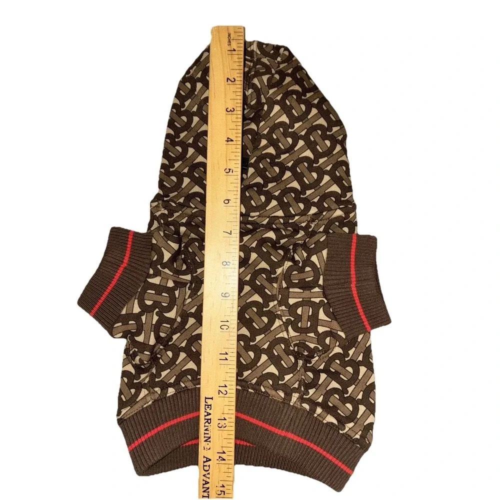 Burberry Dog Pet Hoodie S Bridle Brown TB Monogram NEW